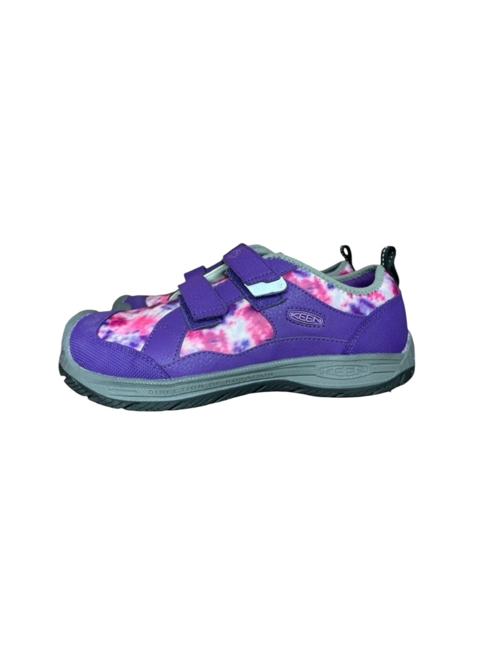 KEEN Speed Hound Kids Sneakers Sz 5 Purple Tie Dye NWOT Hook & Loop Trail